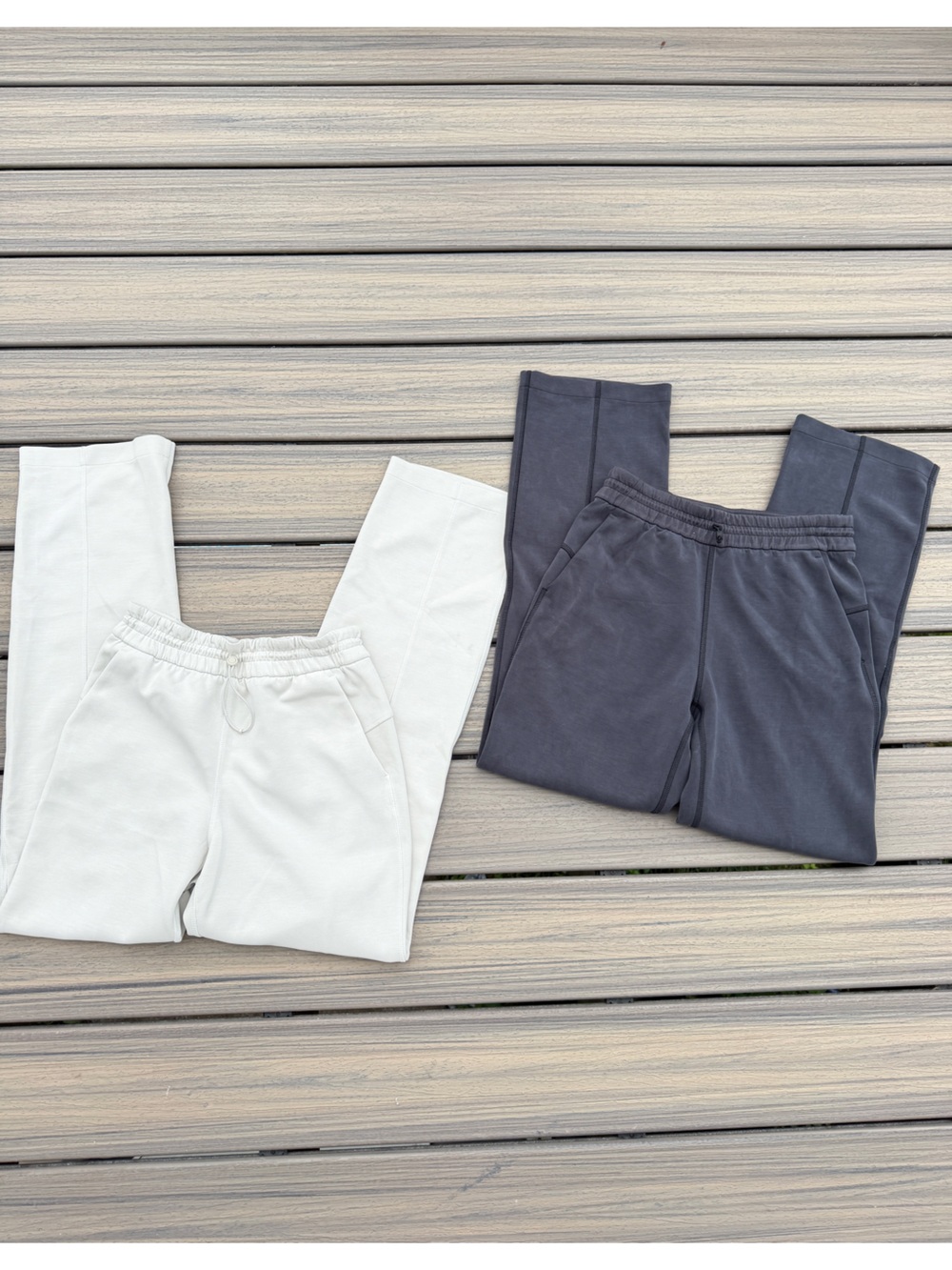 lululemon athletica Softstream Straight Leg Pants in Off-White and Charcoal